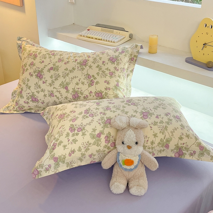 91家纺网 家纺一手货源 找家纺 帛美家纺 2025新款纯棉全棉印花四件套 汀兰花溪