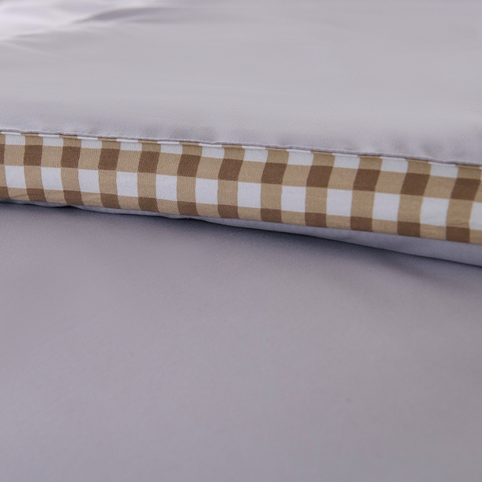 91家纺网 家纺一手货源 找家纺 爱诗诺家纺 2025新款无印风棋盘格立体新疆棉花被被子被芯 棋盘格-经典灰