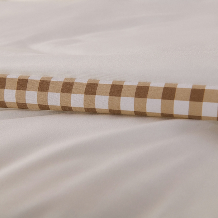 91家纺网 家纺一手货源 找家纺 爱诗诺家纺 2025新款无印风棋盘格立体新疆棉花被被子被芯 棋盘格-本白