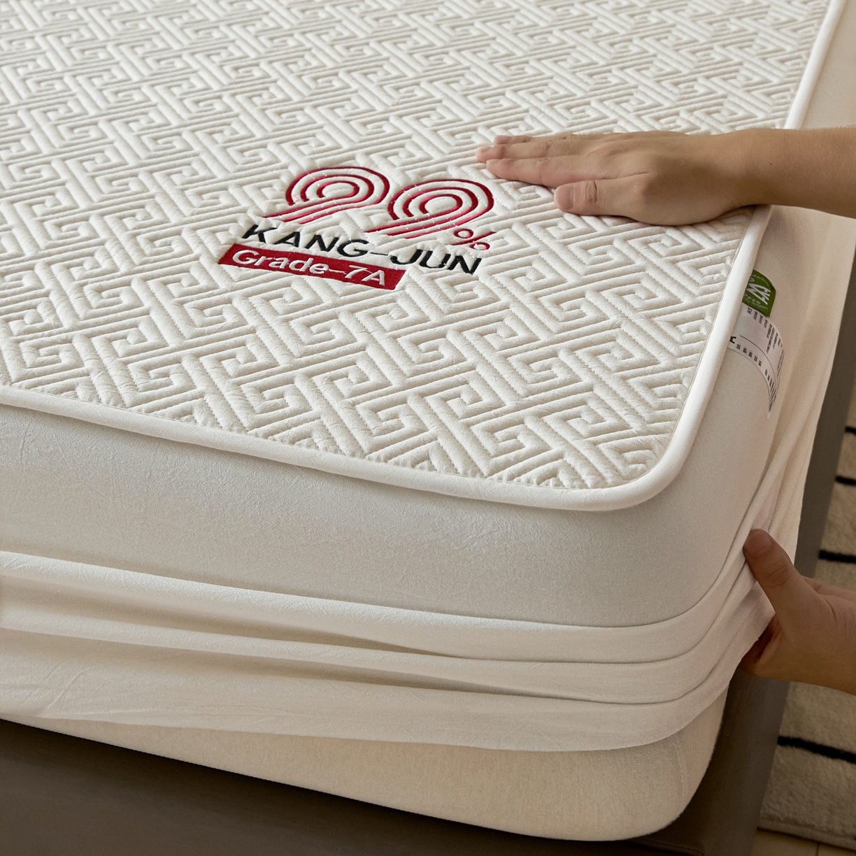 91家纺网 家纺一手货源 找家纺 芬晴家纺 2025新款久久全棉棉花床笠 99-白