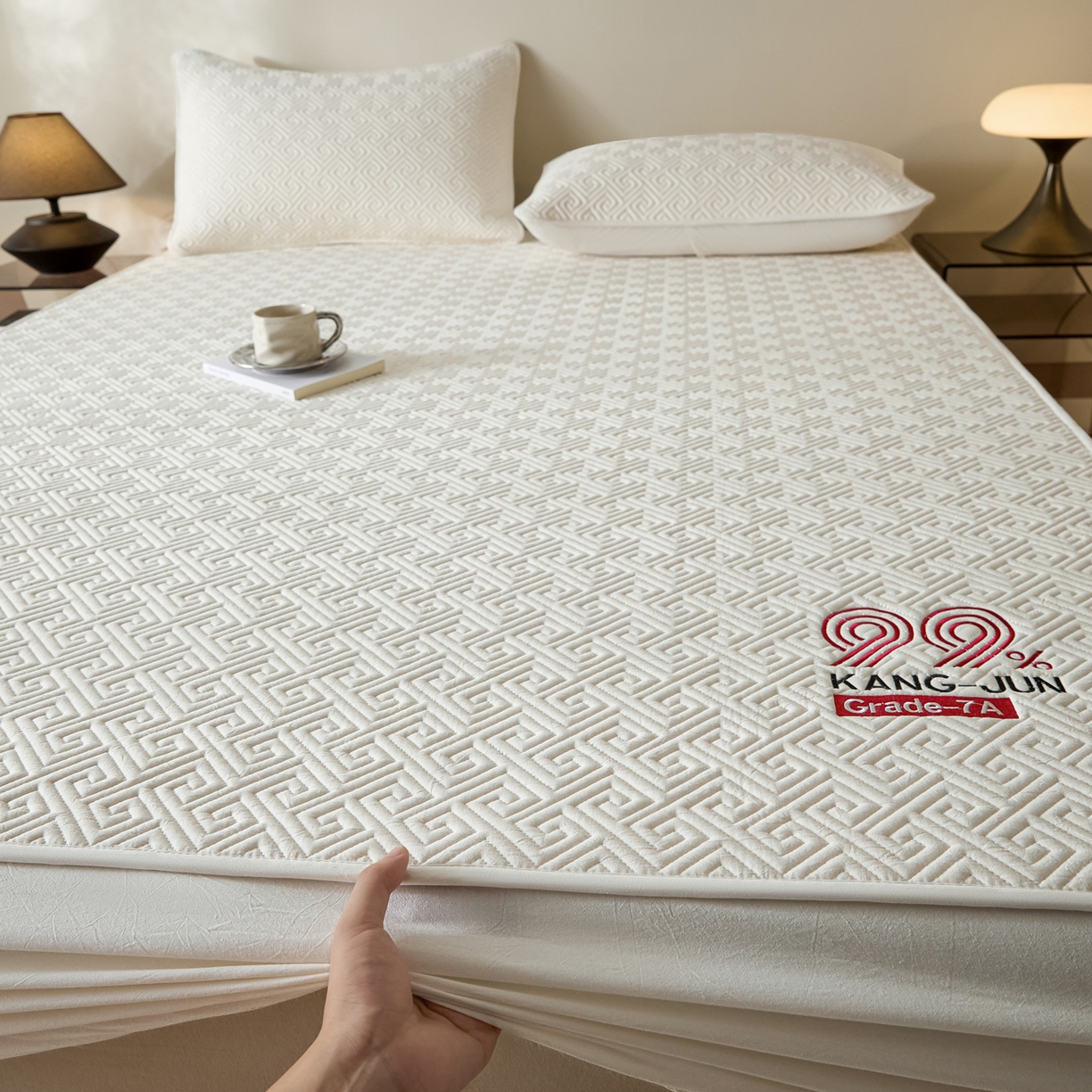 91家纺网 家纺一手货源 找家纺 芬晴家纺 2025新款久久全棉棉花床笠 99-白