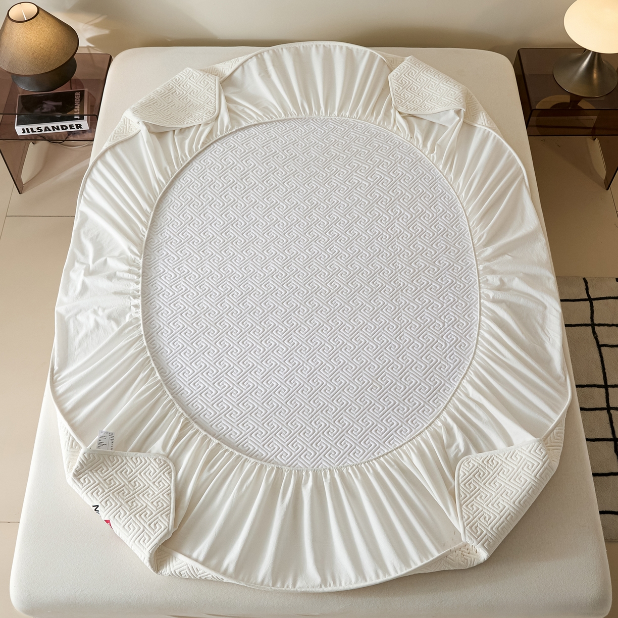 91家纺网 家纺一手货源 找家纺 芬晴家纺 2025新款久久全棉棉花床笠 99-白