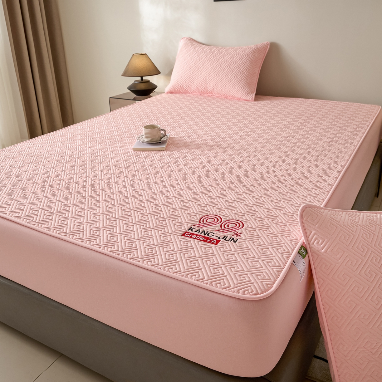 91家纺网 家纺一手货源 找家纺 芬晴家纺 2025新款久久全棉棉花床笠 99-嫩粉