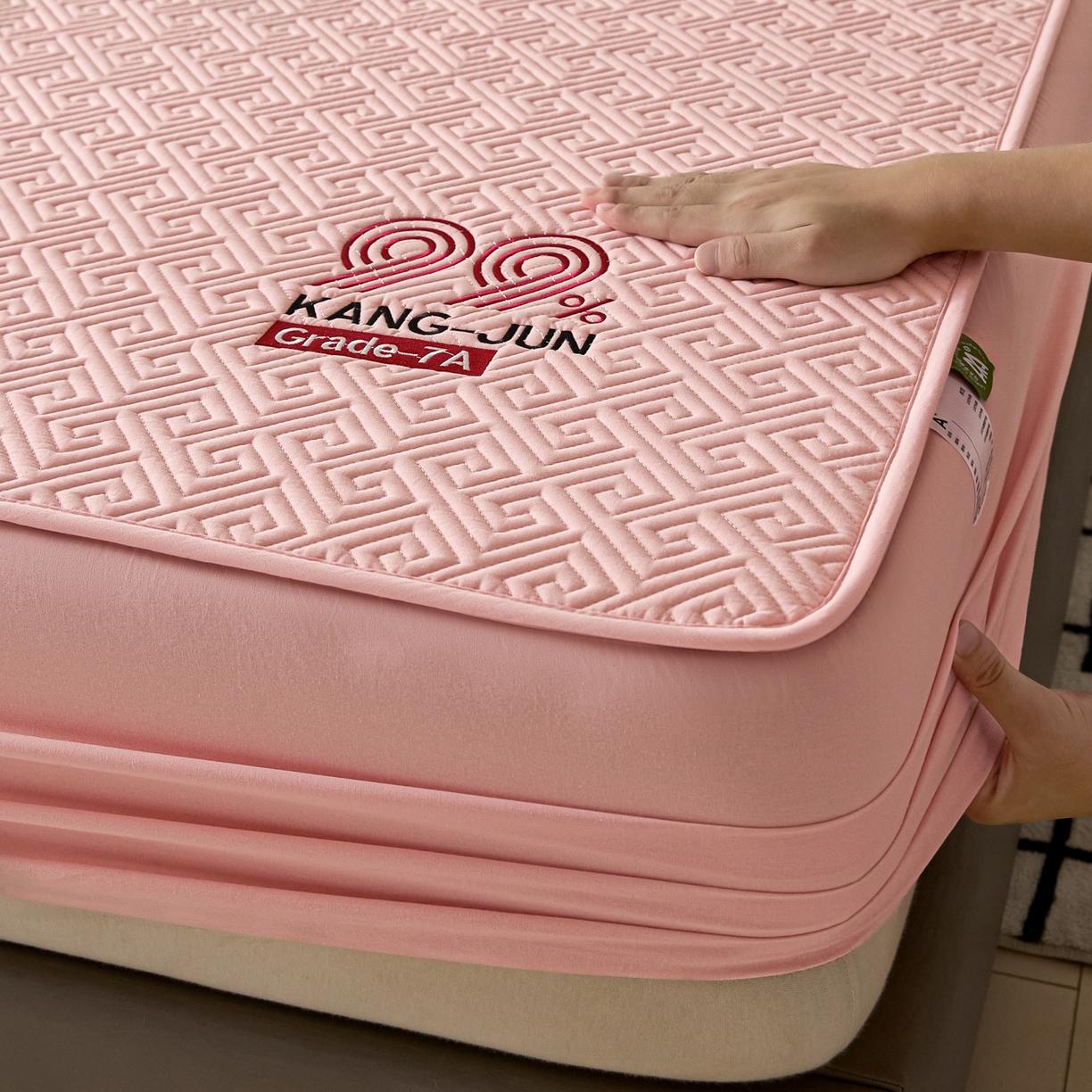 91家纺网 家纺一手货源 找家纺 芬晴家纺 2025新款久久全棉棉花床笠 99-嫩粉