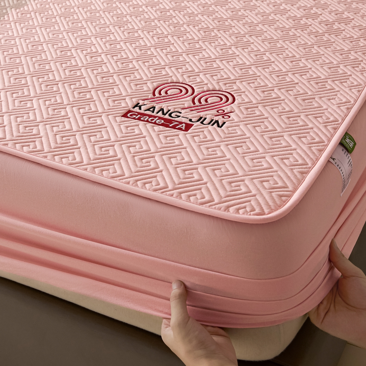 91家纺网 家纺一手货源 找家纺 芬晴家纺 2025新款久久全棉棉花床笠 99-嫩粉