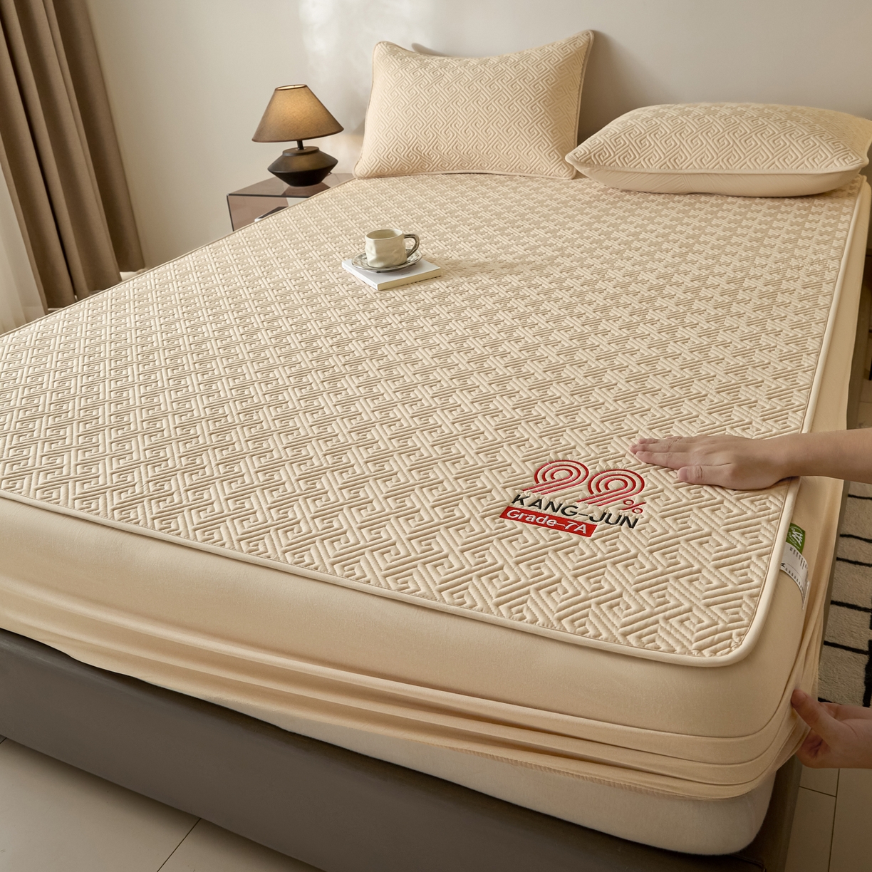 91家纺网 家纺一手货源 找家纺 芬晴家纺 2025新款久久全棉棉花床笠 99-浅卡