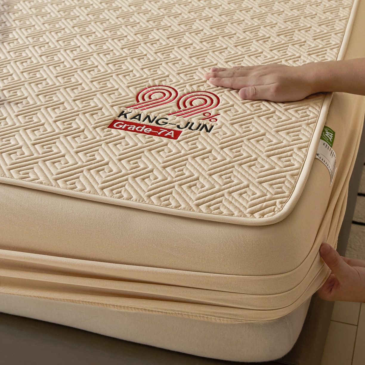 91家纺网 家纺一手货源 找家纺 芬晴家纺 2025新款久久全棉棉花床笠 99-浅卡