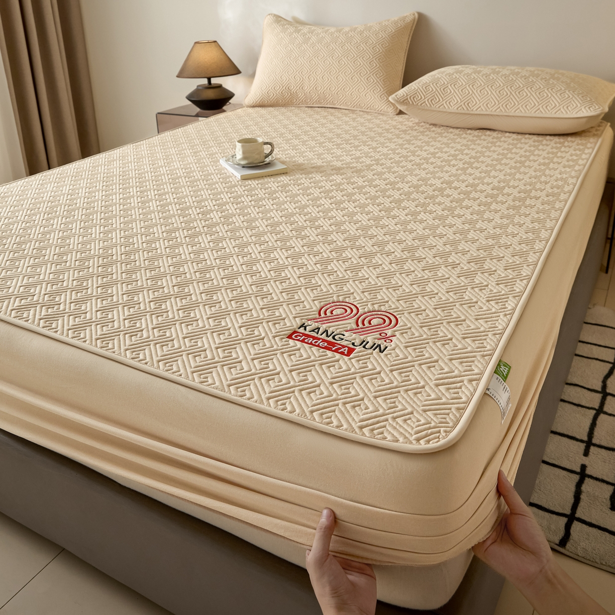 91家纺网 家纺一手货源 找家纺 芬晴家纺 2025新款久久全棉棉花床笠 99-浅卡