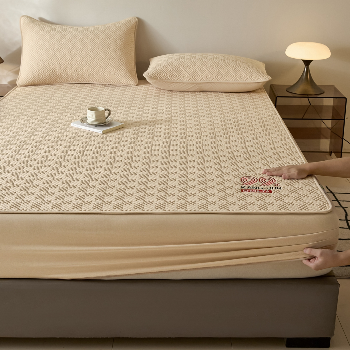 91家纺网 家纺一手货源 找家纺 芬晴家纺 2025新款久久全棉棉花床笠 99-浅卡