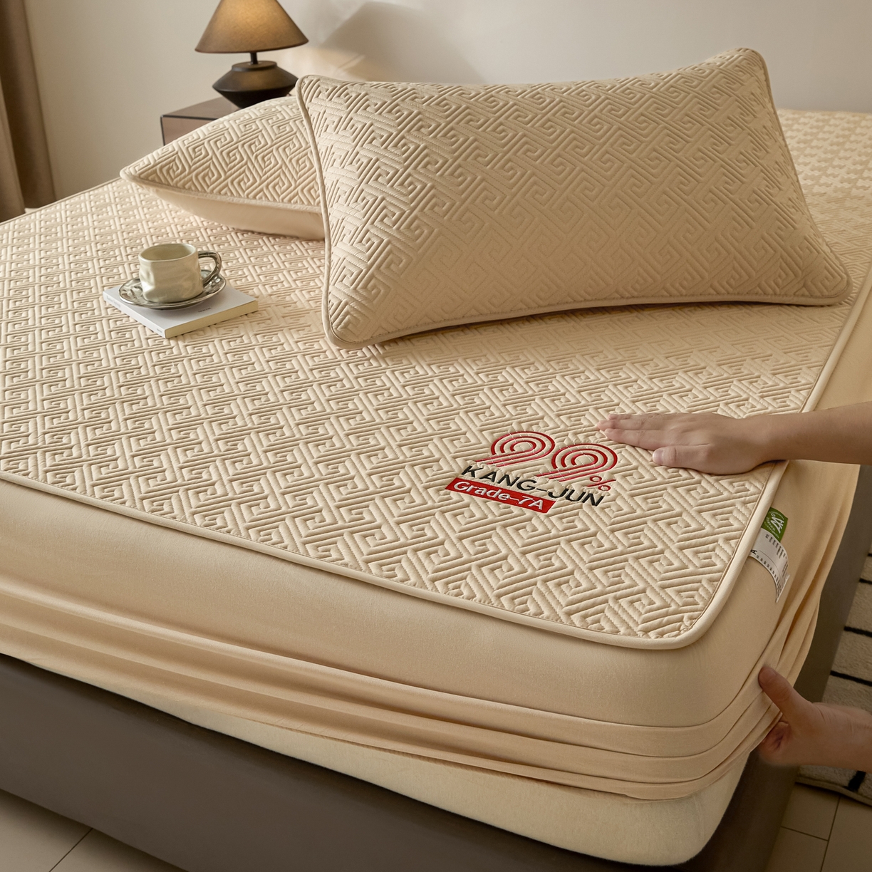 91家纺网 家纺一手货源 找家纺 芬晴家纺 2025新款久久全棉棉花床笠 99-浅卡