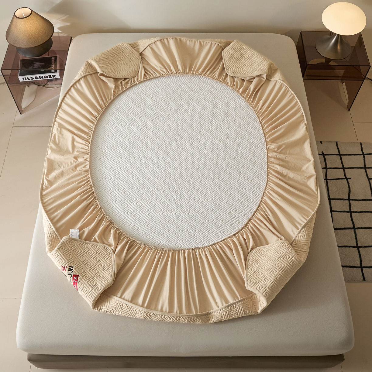 91家纺网 家纺一手货源 找家纺 芬晴家纺 2025新款久久全棉棉花床笠 99-浅卡