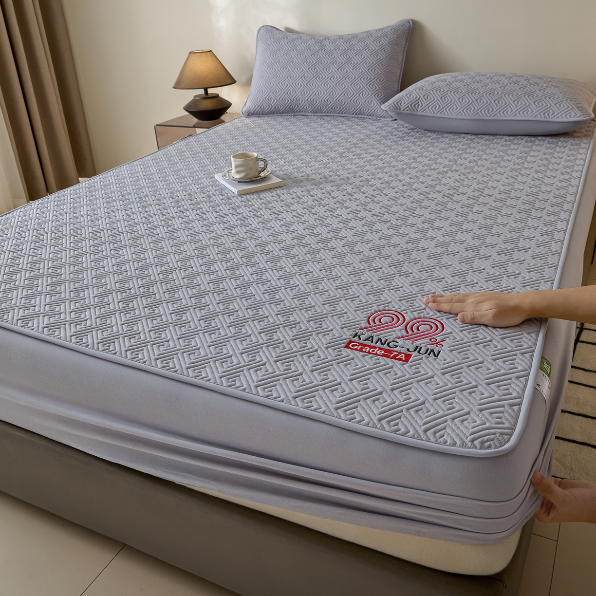 91家纺网 家纺一手货源 找家纺 芬晴家纺 2025新款久久全棉棉花床笠 99-星灰