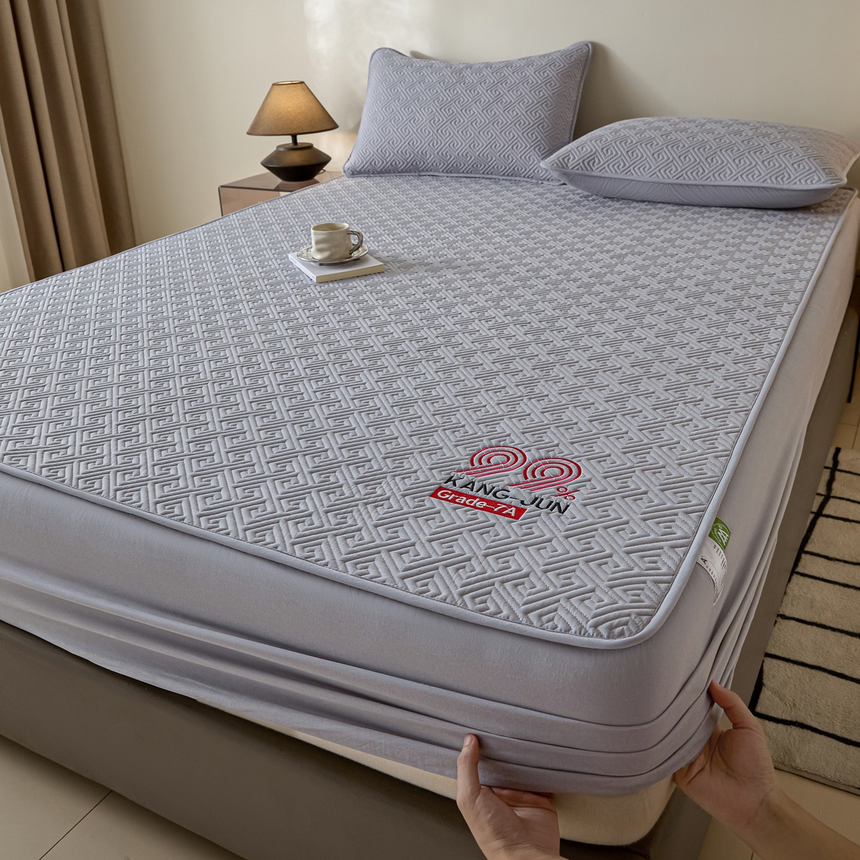 91家纺网 家纺一手货源 找家纺 芬晴家纺 2025新款久久全棉棉花床笠 99-星灰