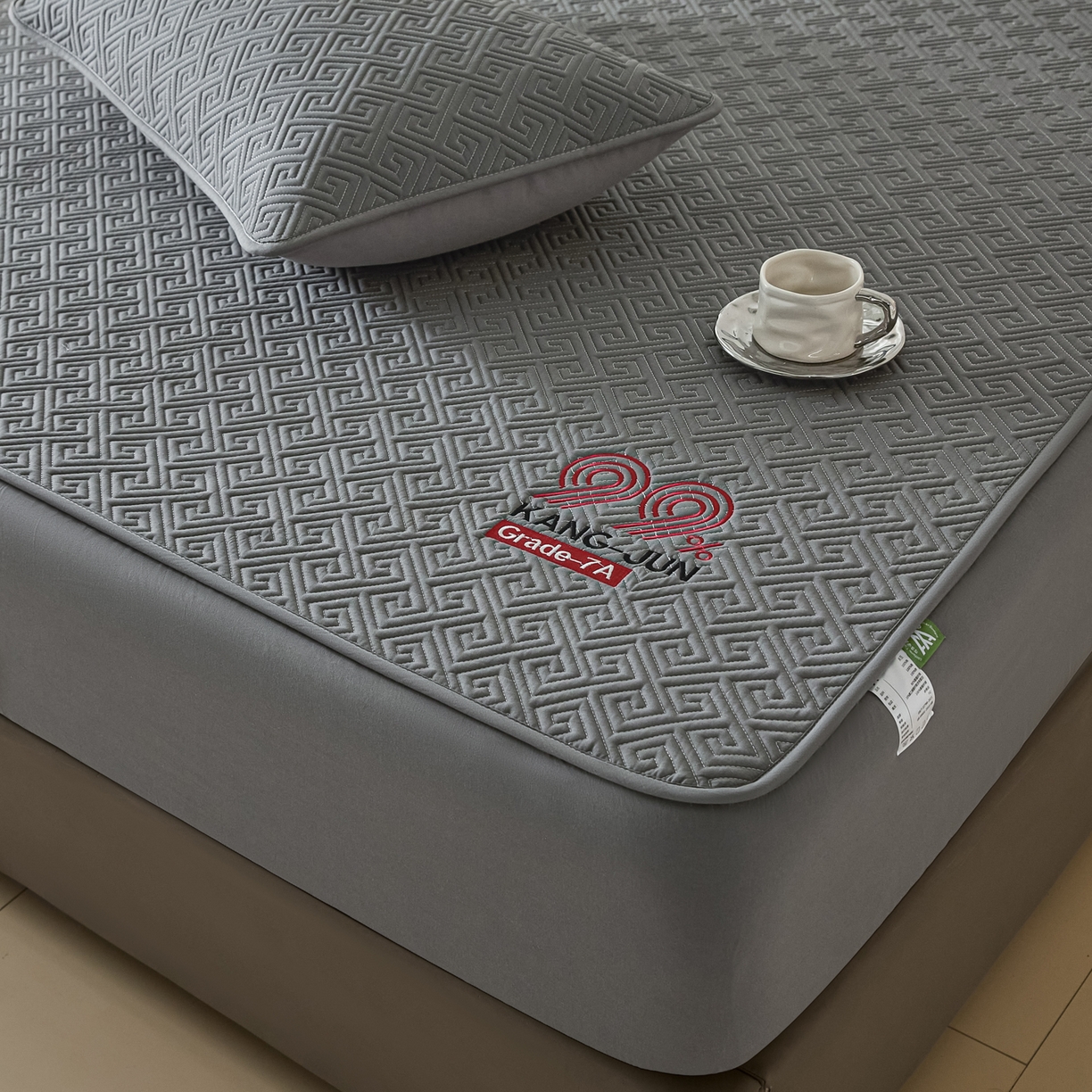 91家纺网 家纺一手货源 找家纺 芬晴家纺 2025新款久久全棉棉花床笠 99-岩灰