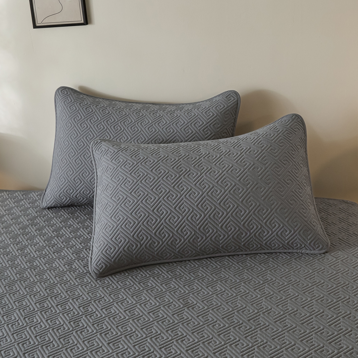 91家纺网 家纺一手货源 找家纺 芬晴家纺 2025新款久久全棉棉花床笠 99-岩灰