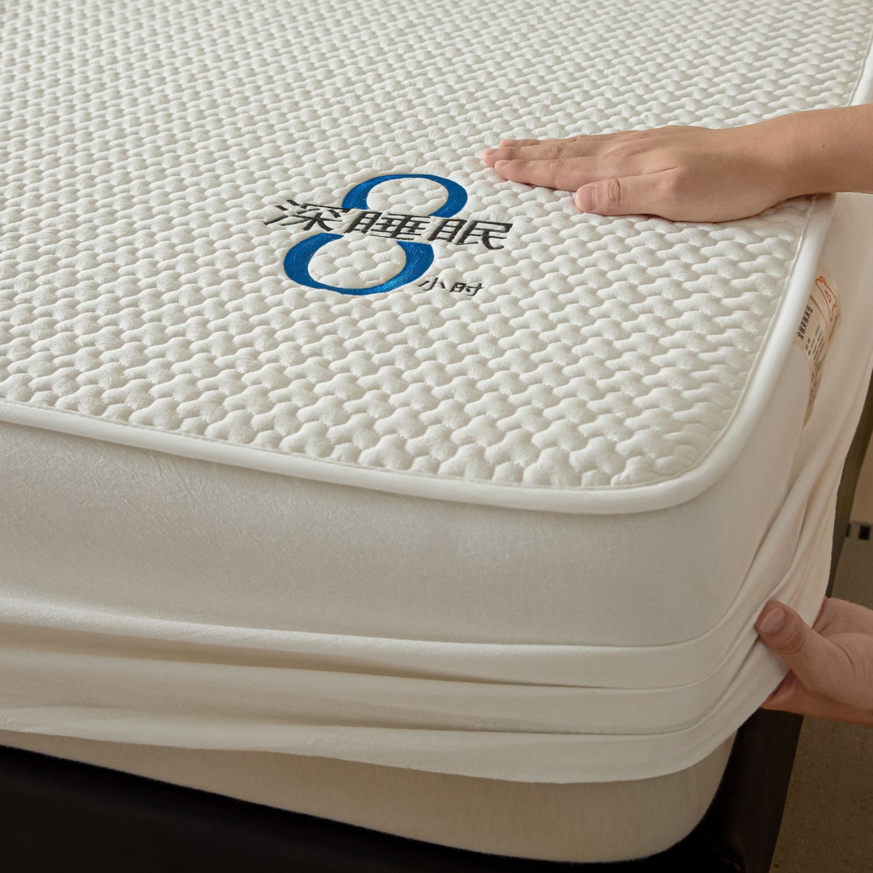 91家纺网 家纺一手货源 找家纺 芬晴家纺 2025新款深睡眠棉花全棉床笠 深睡眠-白