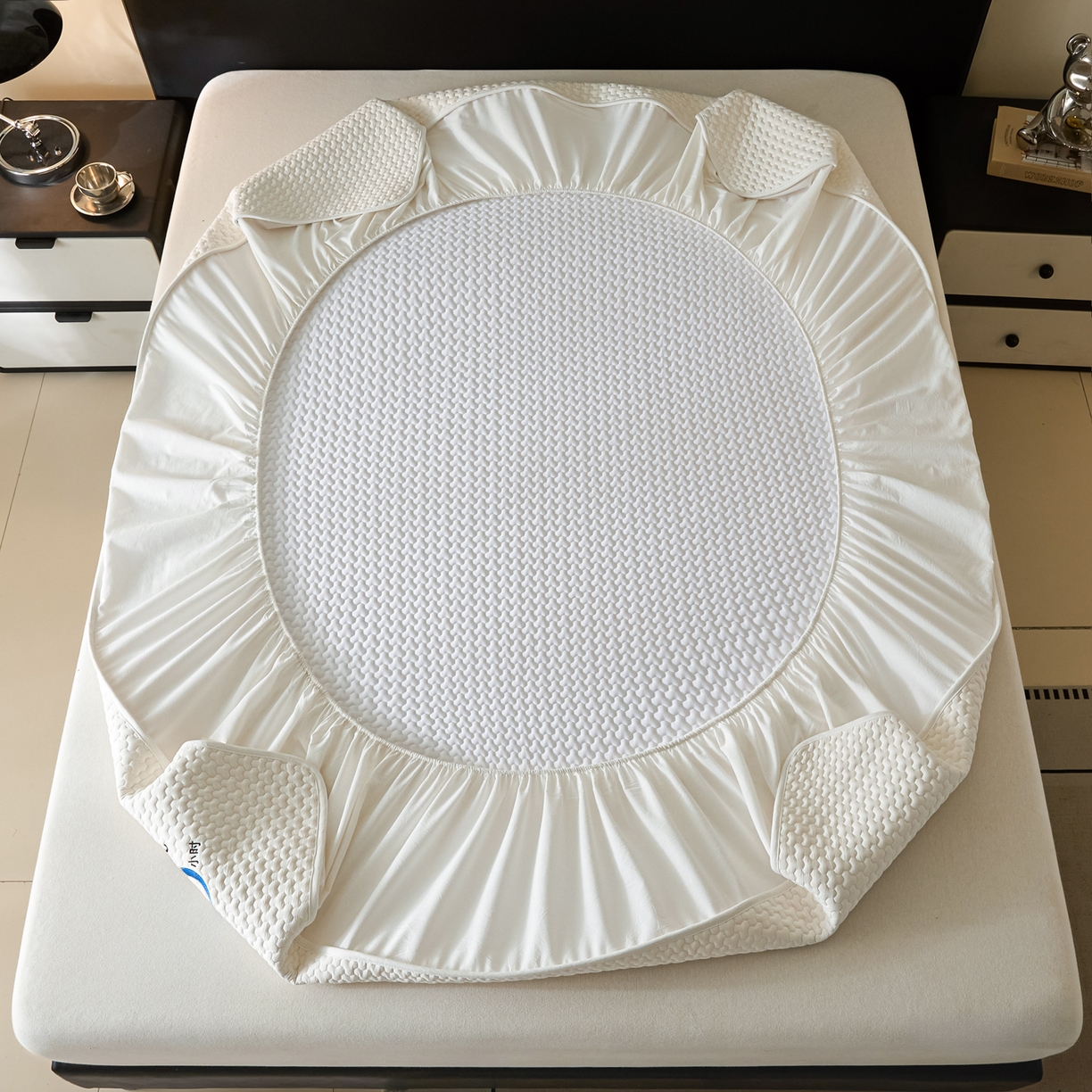 91家纺网 家纺一手货源 找家纺 芬晴家纺 2025新款深睡眠棉花全棉床笠 深睡眠-白