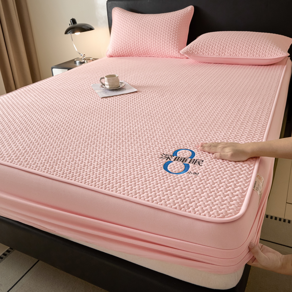 芬晴家纺 2025新款深睡眠棉花全棉床笠 深睡眠-嫩粉