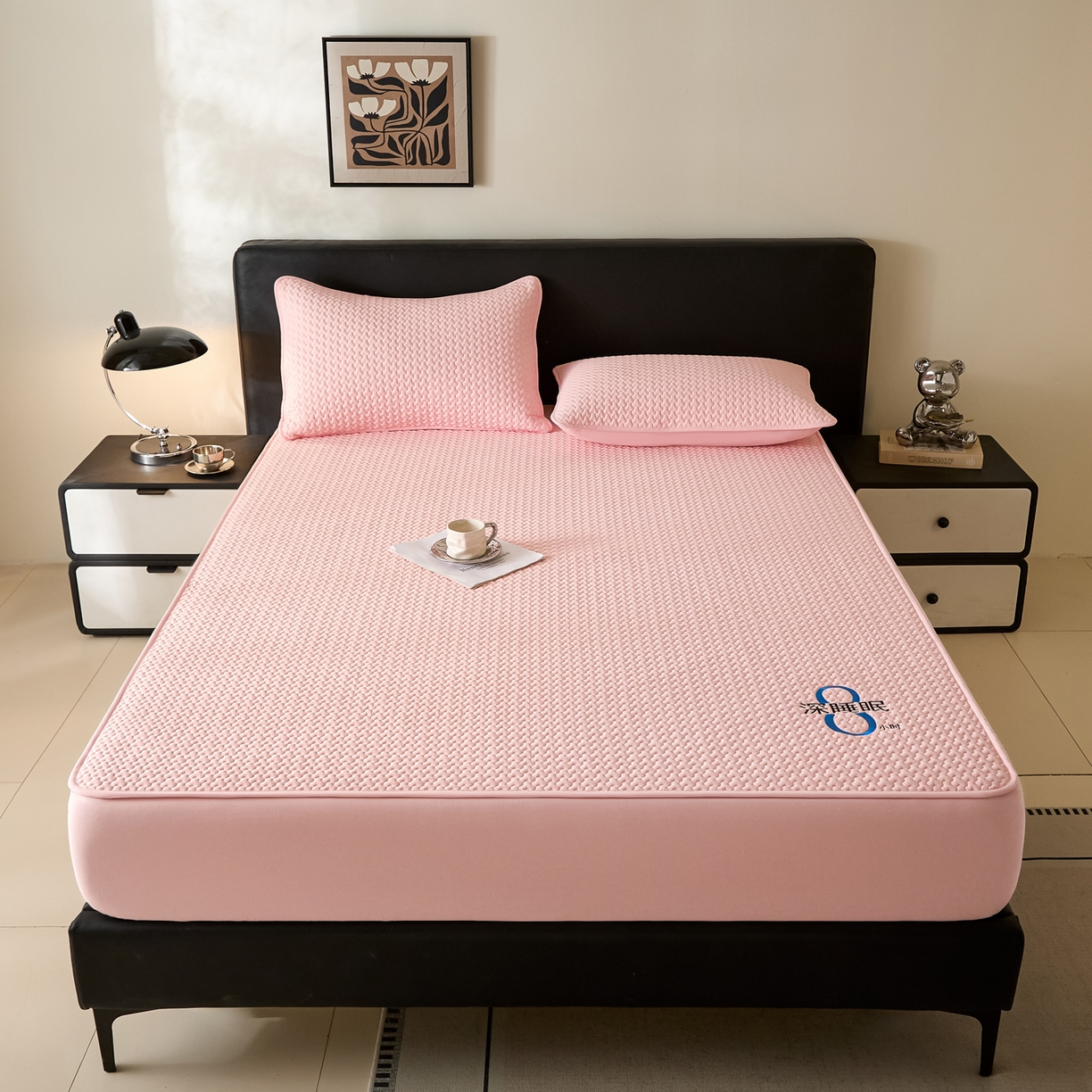 91家纺网 家纺一手货源 找家纺 芬晴家纺 2025新款深睡眠棉花全棉床笠 深睡眠-嫩粉