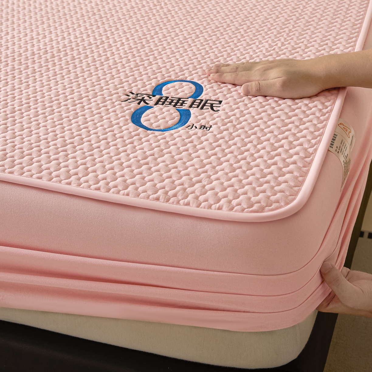 91家纺网 家纺一手货源 找家纺 芬晴家纺 2025新款深睡眠棉花全棉床笠 深睡眠-嫩粉