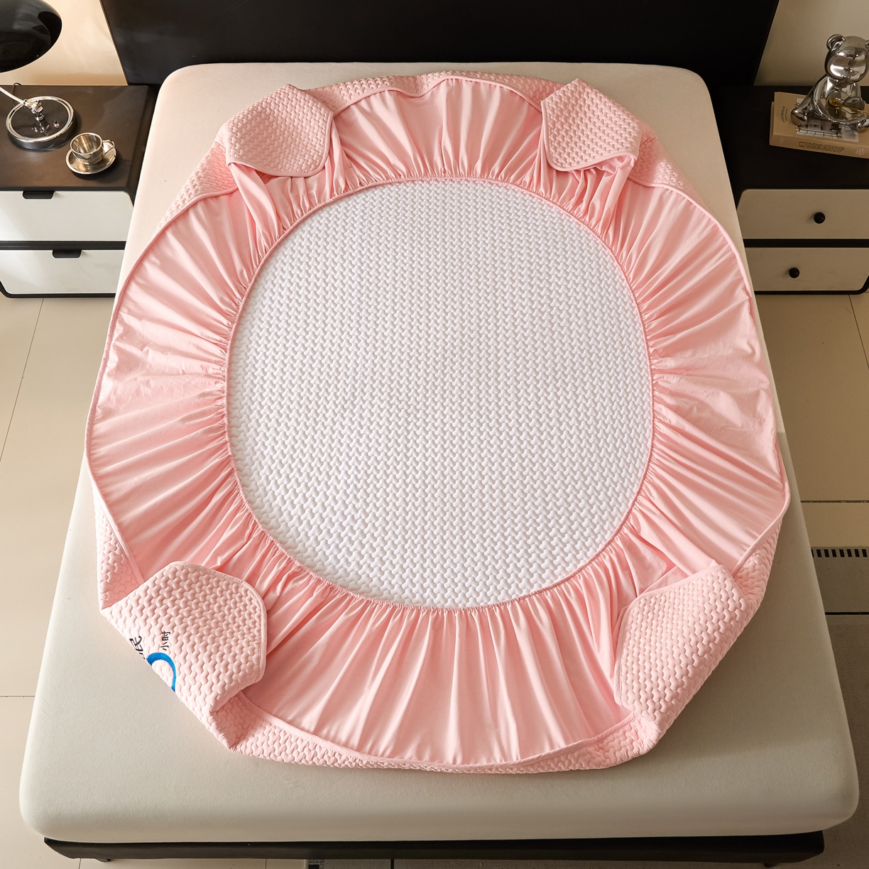 91家纺网 家纺一手货源 找家纺 芬晴家纺 2025新款深睡眠棉花全棉床笠 深睡眠-嫩粉