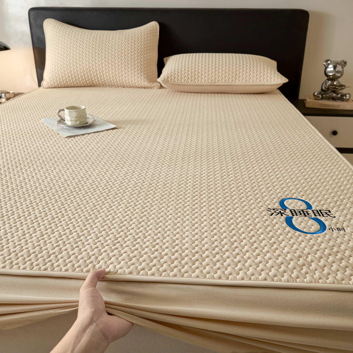 91家纺网 家纺一手货源 找家纺 芬晴家纺 2025新款深睡眠棉花全棉床笠 深睡眠-浅卡