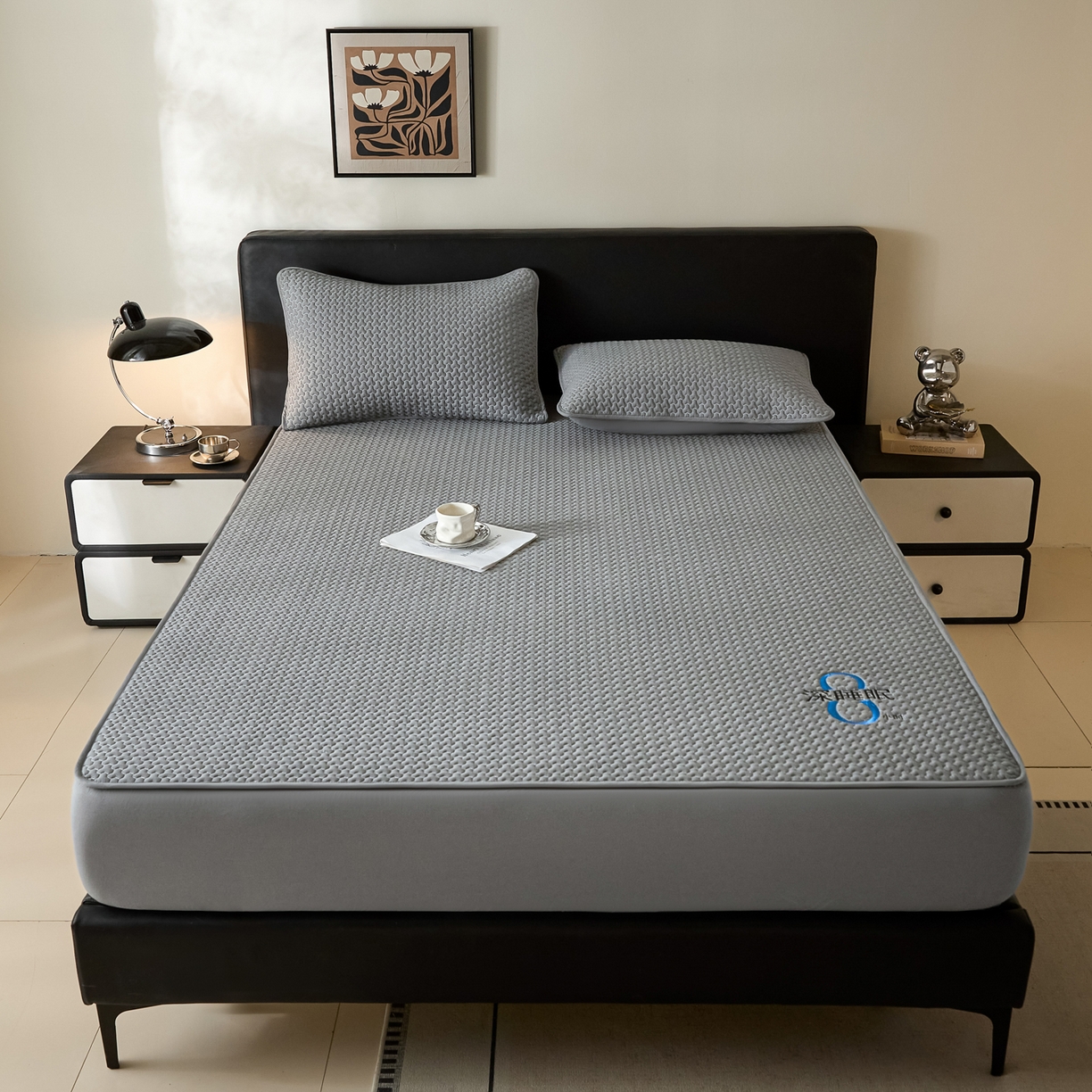 91家纺网 家纺一手货源 找家纺 芬晴家纺 2025新款深睡眠棉花全棉床笠 深睡眠-岩灰