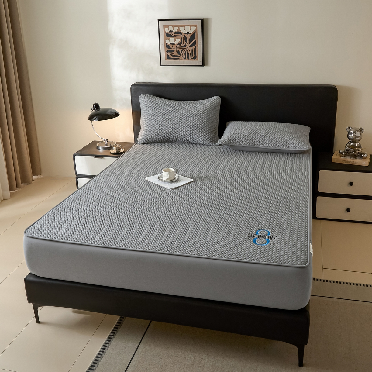 91家纺网 家纺一手货源 找家纺 芬晴家纺 2025新款深睡眠棉花全棉床笠 深睡眠-岩灰