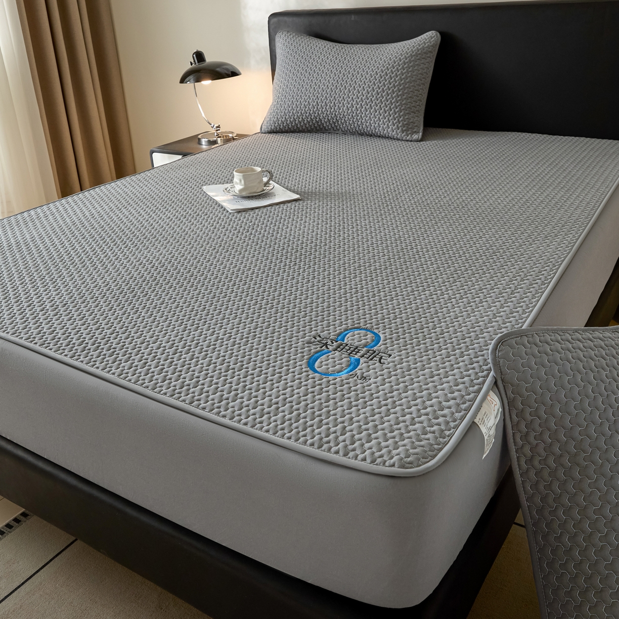 91家纺网 家纺一手货源 找家纺 芬晴家纺 2025新款深睡眠棉花全棉床笠 深睡眠-岩灰