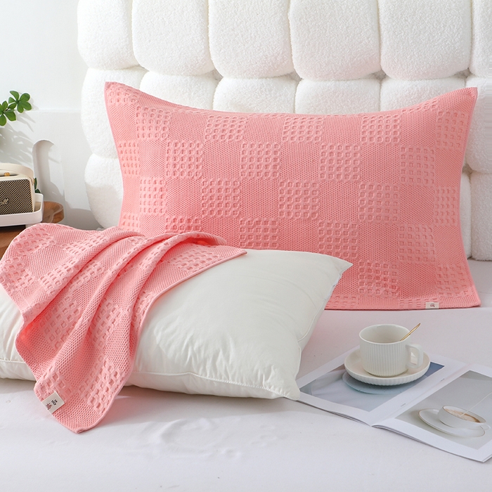 91家纺网 家纺一手货源 找家纺 娇兰毛巾 2025新款7A抗菌A类全棉纱布枕巾 艾格粉