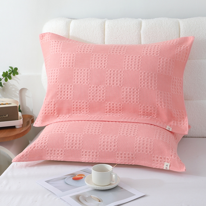 91家纺网 家纺一手货源 找家纺 娇兰毛巾 2025新款7A抗菌A类全棉纱布枕巾 艾格粉