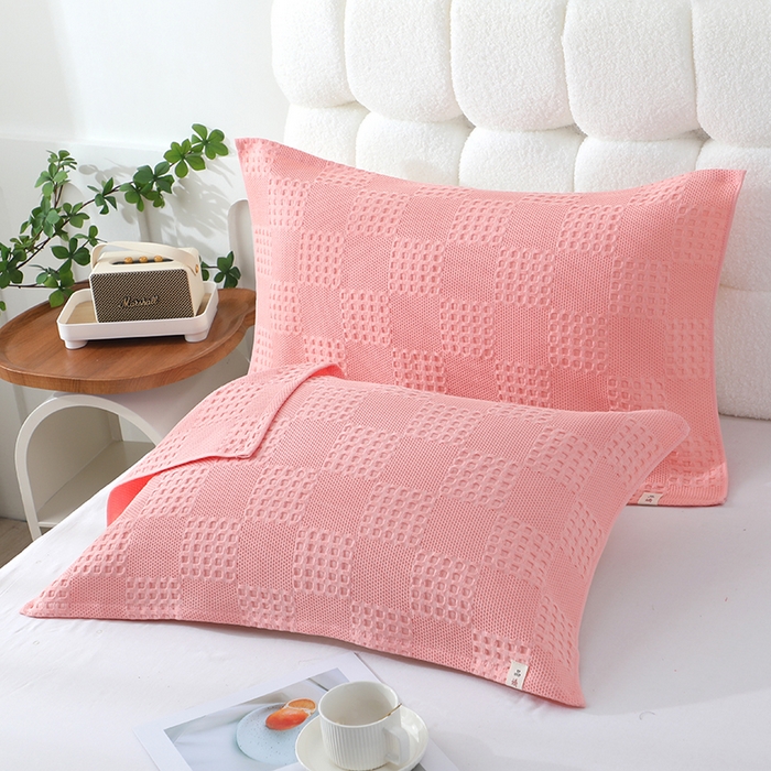 91家纺网 家纺一手货源 找家纺 娇兰毛巾 2025新款7A抗菌A类全棉纱布枕巾 艾格粉