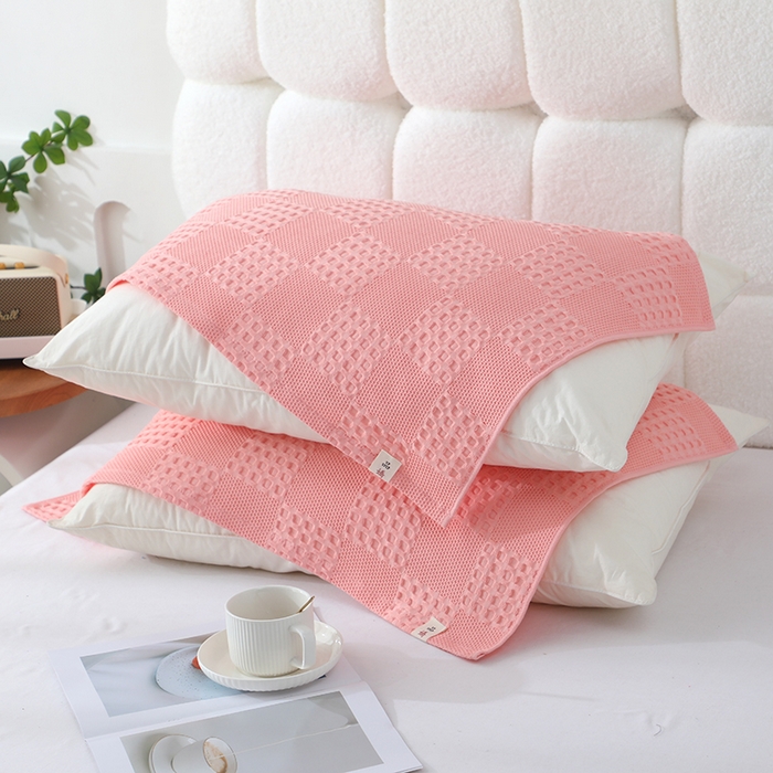 91家纺网 家纺一手货源 找家纺 娇兰毛巾 2025新款7A抗菌A类全棉纱布枕巾 艾格粉