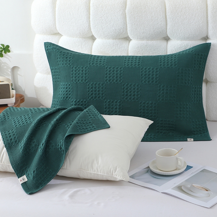 91家纺网 家纺一手货源 找家纺 娇兰毛巾 2025新款7A抗菌A类全棉纱布枕巾 艾格绿