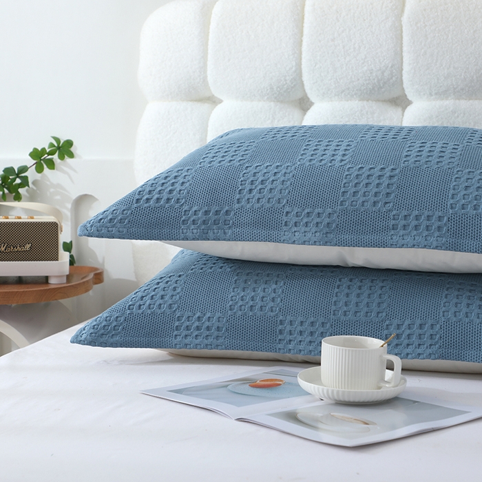 91家纺网 家纺一手货源 找家纺 娇兰毛巾 2025新款7A抗菌A类全棉纱布枕巾 艾格蓝