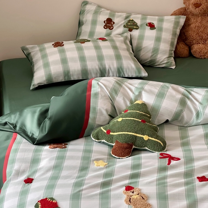 91家纺网 家纺一手货源 找家纺 （总）西西家居 2025新款100支澳棉全棉纯棉刺绣四件套-圣诞树送抱枕（会员-20元 抱枕限定送送送 各平台严格控价劵后不低于368元起）