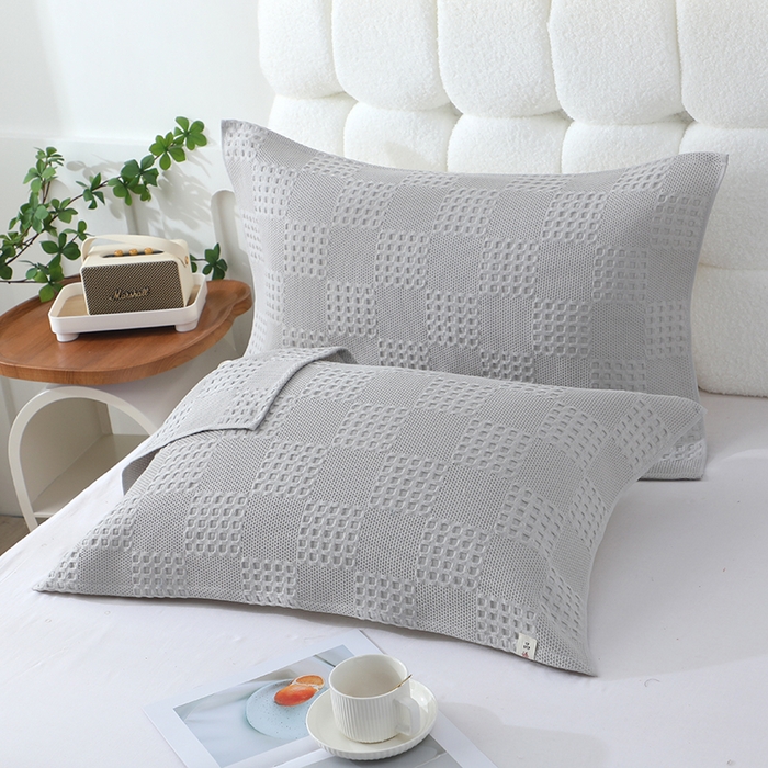 91家纺网 家纺一手货源 找家纺 娇兰毛巾 2025新款7A抗菌A类全棉纱布枕巾 艾格灰