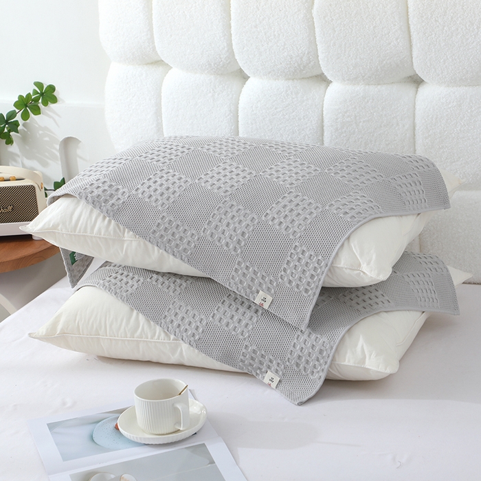 91家纺网 家纺一手货源 找家纺 娇兰毛巾 2025新款7A抗菌A类全棉纱布枕巾 艾格灰