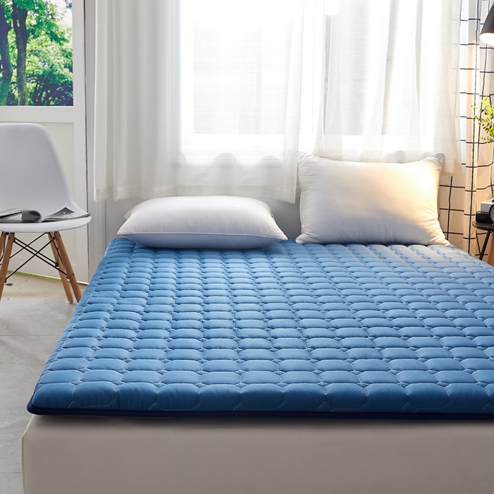 91家纺网 家纺一手货源 找家纺 浩宇家纺 2025新款全棉床垫0.9米学生宿舍1.2单人1.5米垫子飘窗垫家用双人1.8米 宝蓝