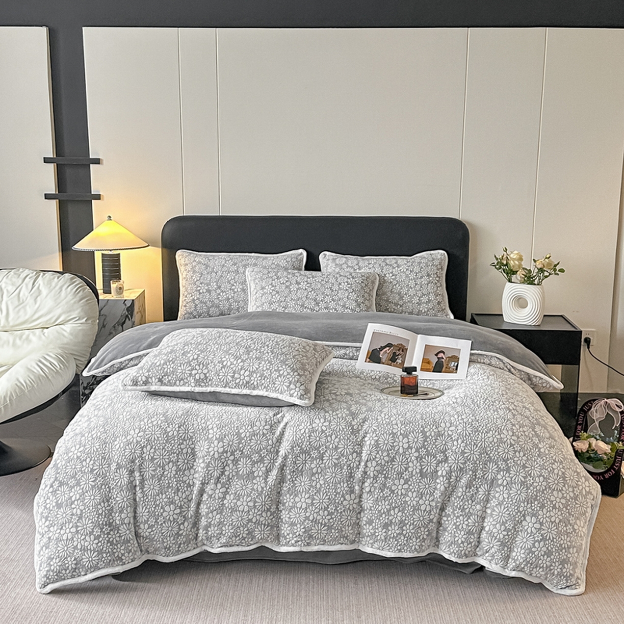 91家纺网 家纺一手货源 找家纺 （总）莱越家纺 2025新款牛奶雕花绒四件套