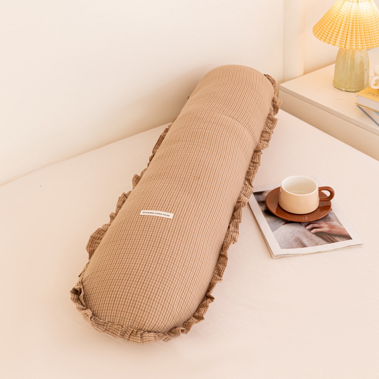 卓昌枕芯 2025新款全棉糖果抱枕月亮抱枕可拆洗加内胆 糖果-咖