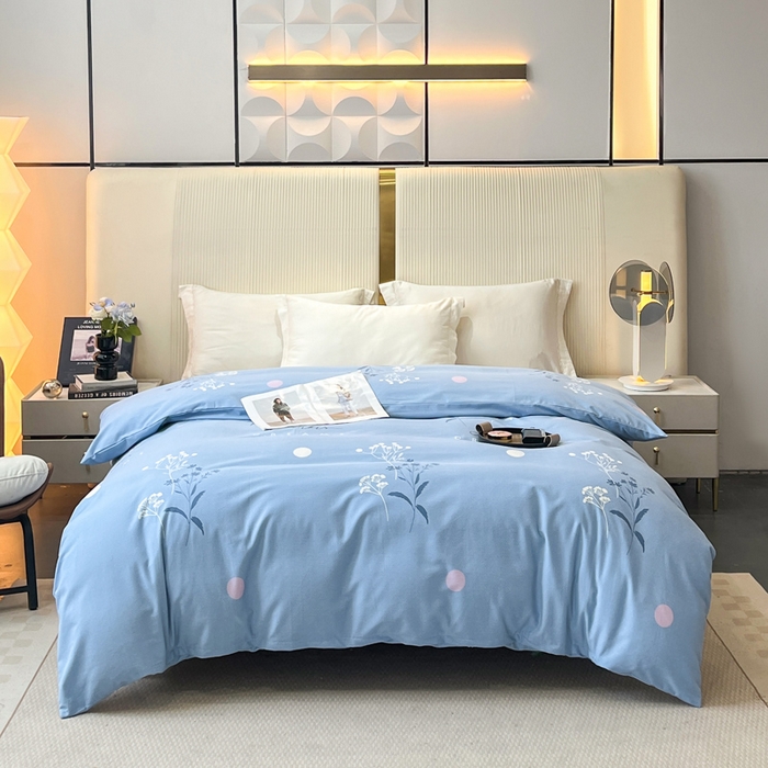 91家纺网 家纺一手货源 找家纺 凌鼎 2025新款喷气加厚磨毛四件套系列1 春恋序曲兰