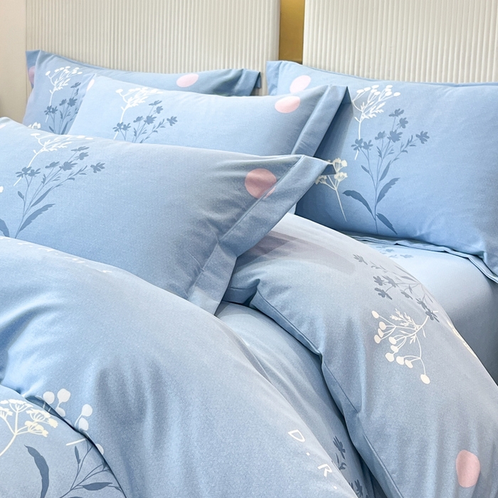 91家纺网 家纺一手货源 找家纺 凌鼎 2025新款喷气加厚磨毛四件套系列1 春恋序曲兰