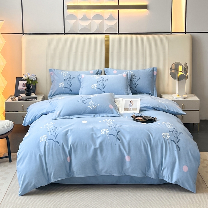 91家纺网 家纺一手货源 找家纺 凌鼎 2025新款喷气加厚磨毛四件套系列1 春恋序曲兰