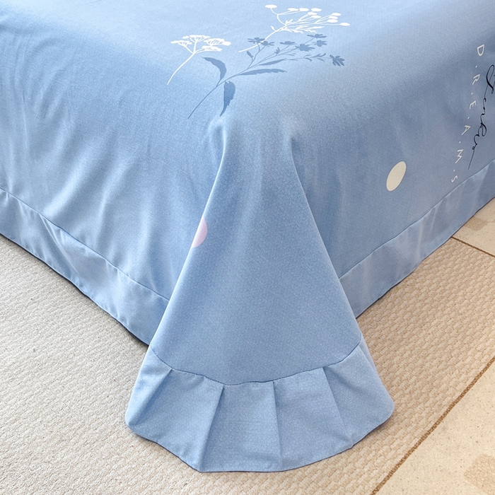 91家纺网 家纺一手货源 找家纺 凌鼎 2025新款喷气加厚磨毛四件套系列1 春恋序曲兰