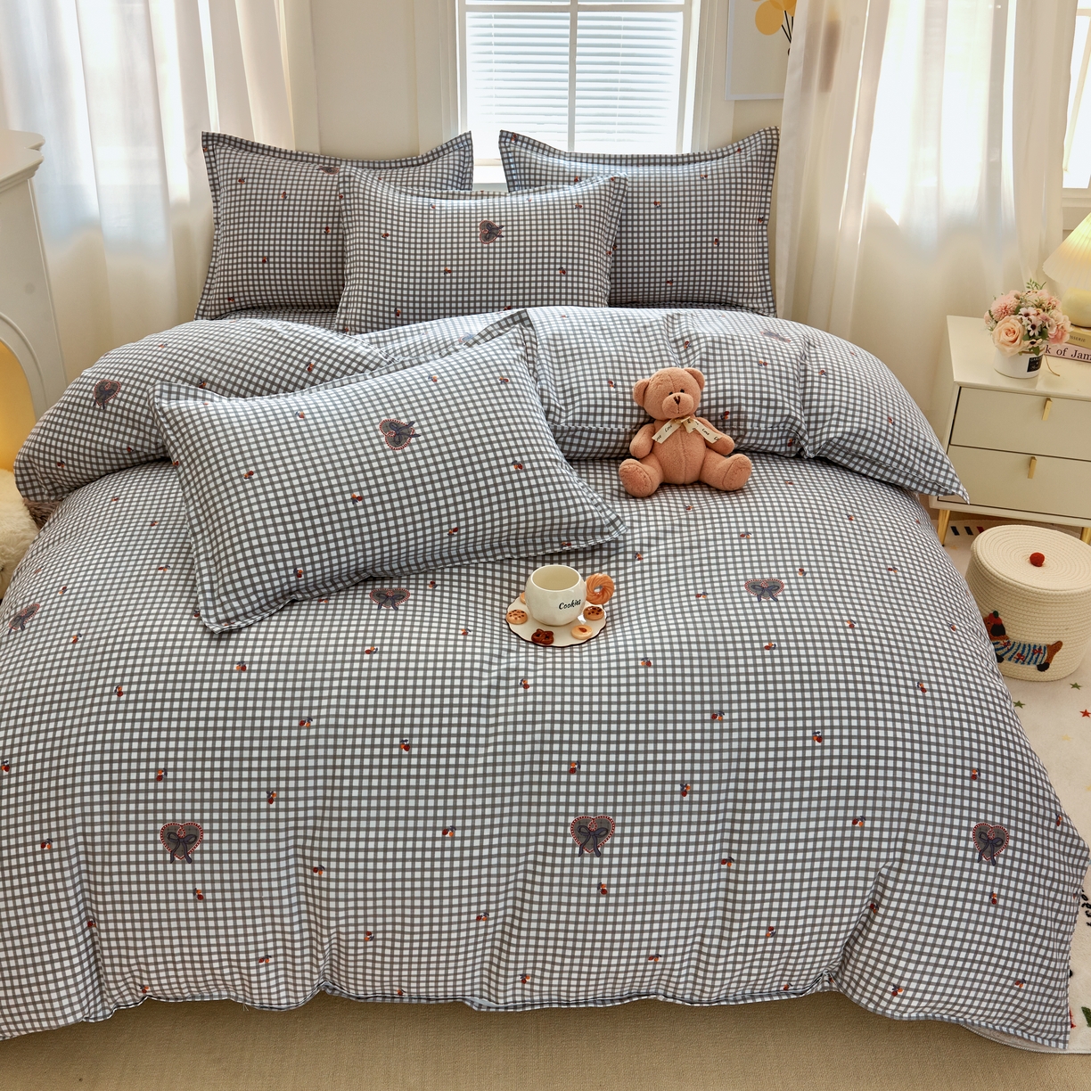 91家纺网 家纺一手货源 找家纺 简冠家纺 2025直播爆款北欧风亲肤植物羊绒磨毛四件套 假日礼物