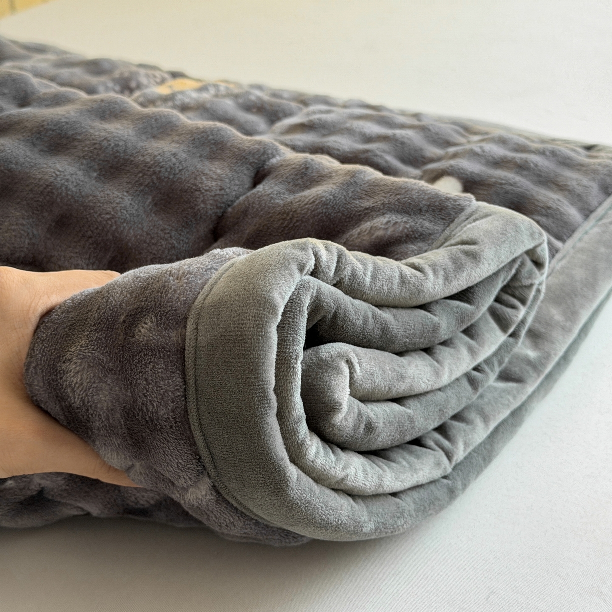 91家纺网 家纺一手货源 找家纺 奇丝雅 2025新款A类牛奶绒泡泡绒床褥床垫床盖兔毛绒家用学生宿舍上下铺寝室褥子软垫床护垫夹棉（学生床） 月亮湾