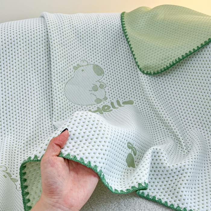 91家纺网 家纺一手货源 找家纺 2026新款凉感午休毯午睡毯毯子 卡皮巴拉绿