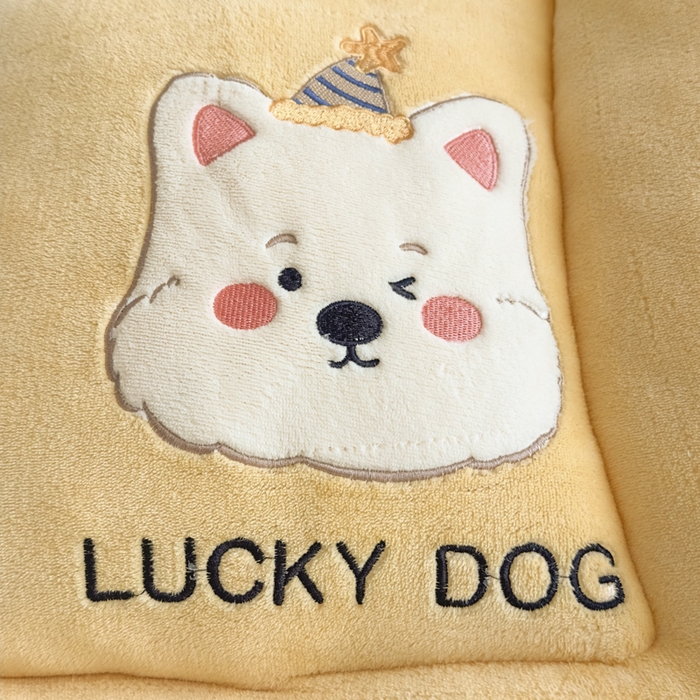 91家纺网 家纺一手货源 找家纺 2025新款纯色牛奶绒贴布绣床垫床褥子床褥垫 黄色