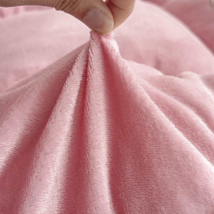 91家纺网 家纺一手货源 找家纺 2025新款纯色牛奶绒贴布绣床垫床褥子床褥垫 粉色